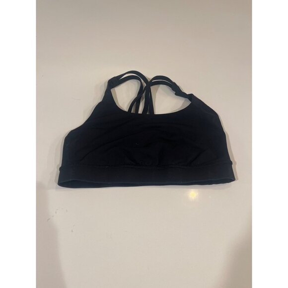 Lululemon Black Strappy Back Sports Bra Size 6 - Picture 1 of 5
